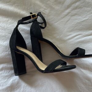 Vince Camino Elegant Black Ankle Strap Block Heels